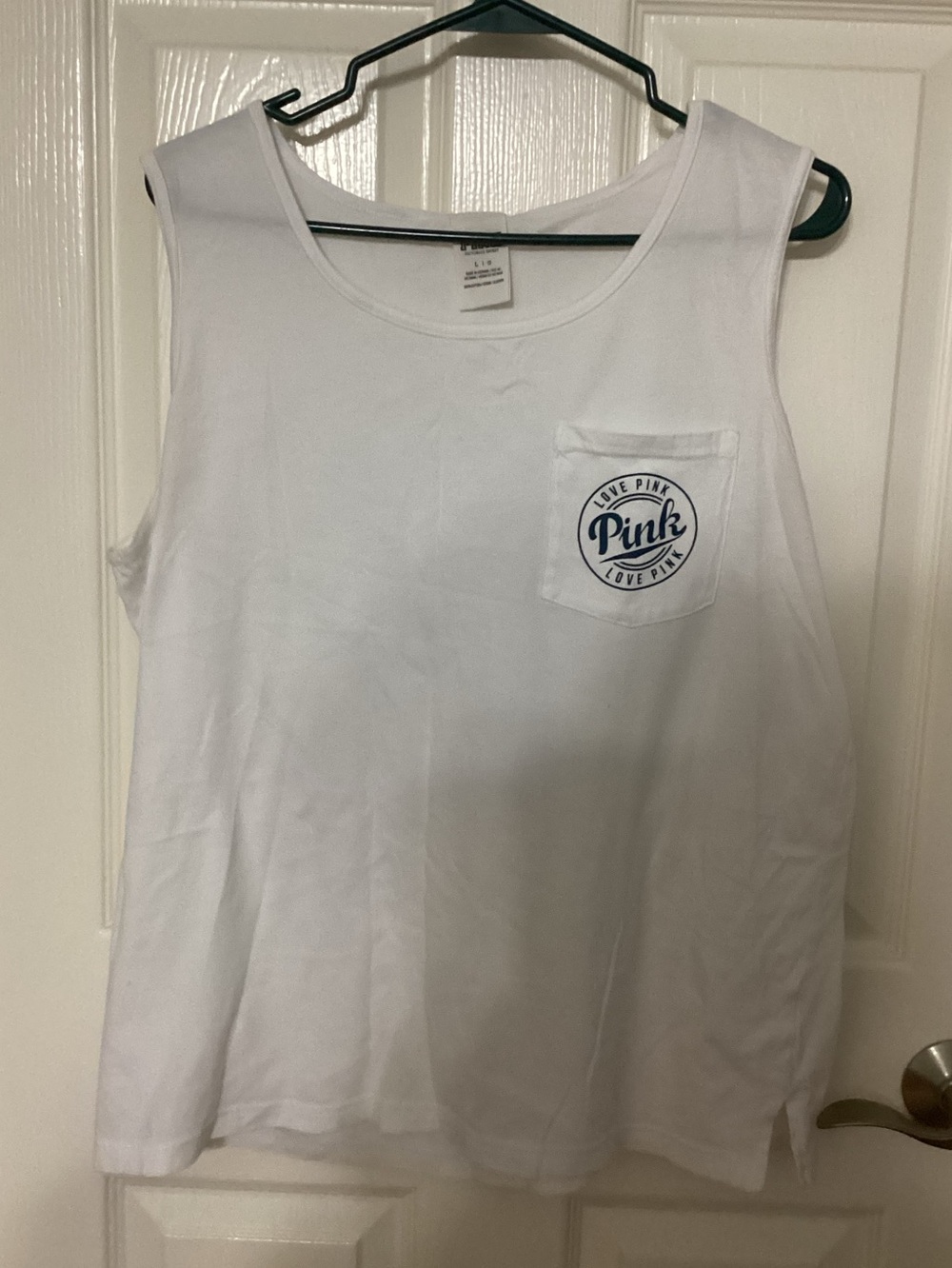 Pink Victoria’s Secret White Tank Top Women’s Large Like New